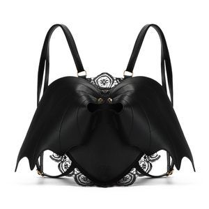 Women Halloween Purse Bat Wing Goth Handbags Black Gothic Backpack Leather🐬